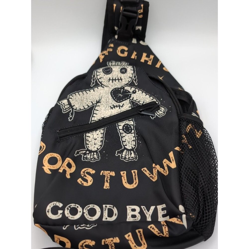 Black Voodoo Doll Graphic Messenger Bag